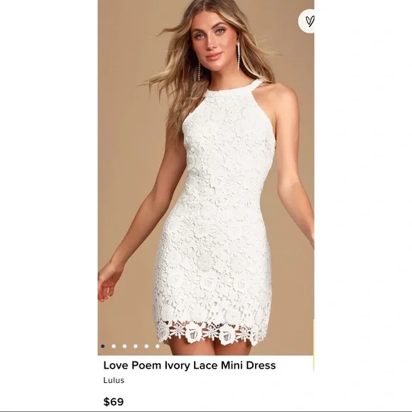 Lulus Dresses Lulus Love Poem Ivory Lace Mini Dress Poshmark